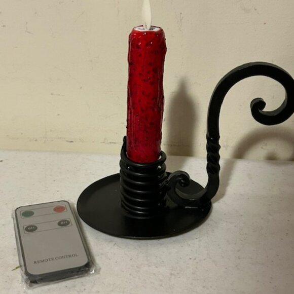 New Rustic Moving Flame Red Candle Light with Remote - Picture 3 of 5